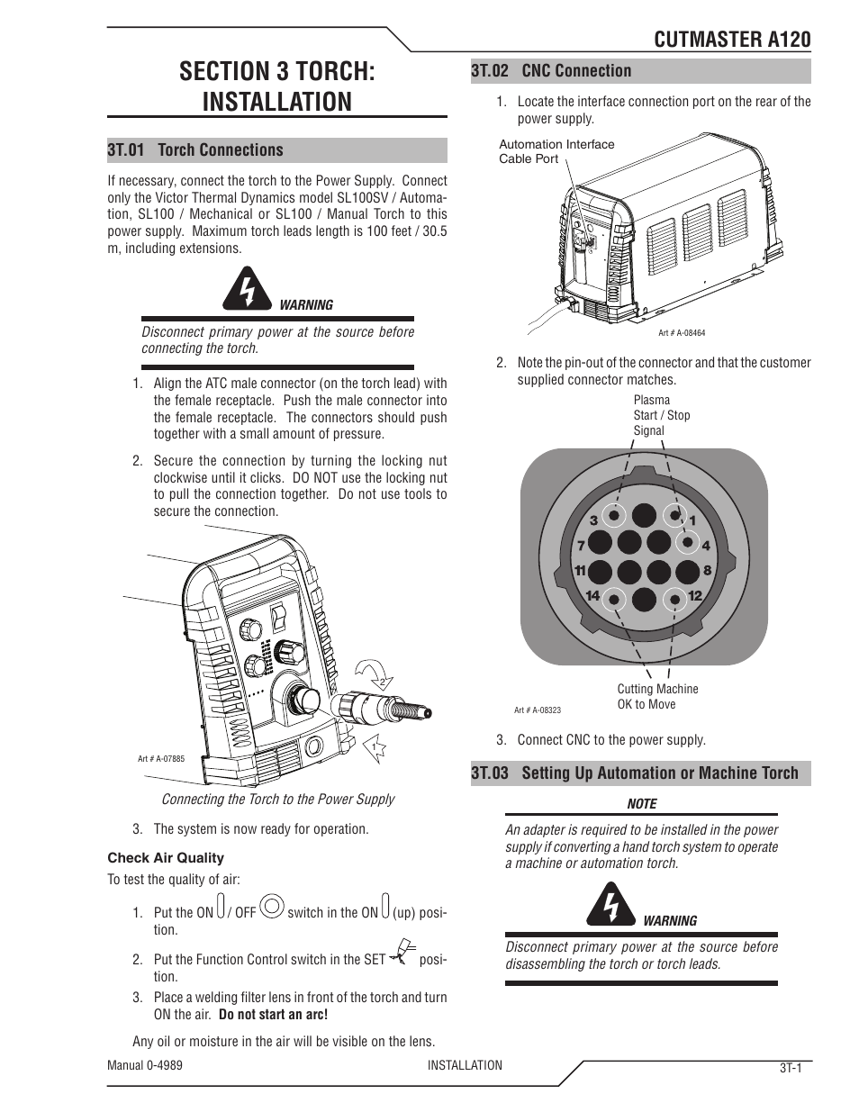 Cutmaster a120 | Tweco A120 CutMaster User Manual | Page 29 / 140