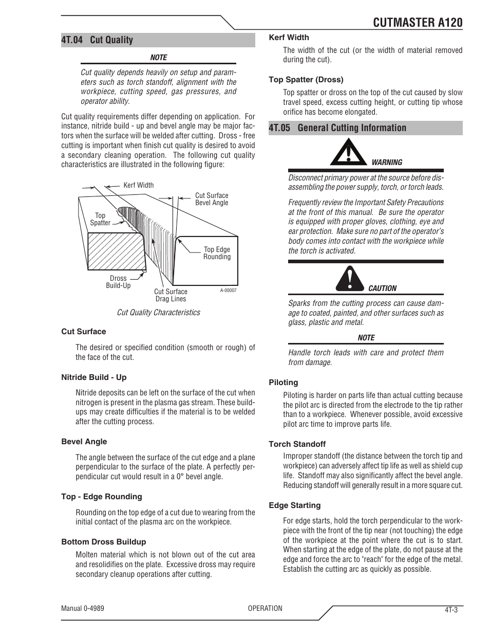 Cutmaster a120 | Tweco A120 CutMaster User Manual | Page 37 / 140