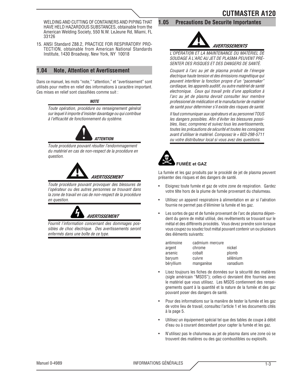 Cutmaster a120 | Tweco A120 CutMaster User Manual | Page 9 / 140