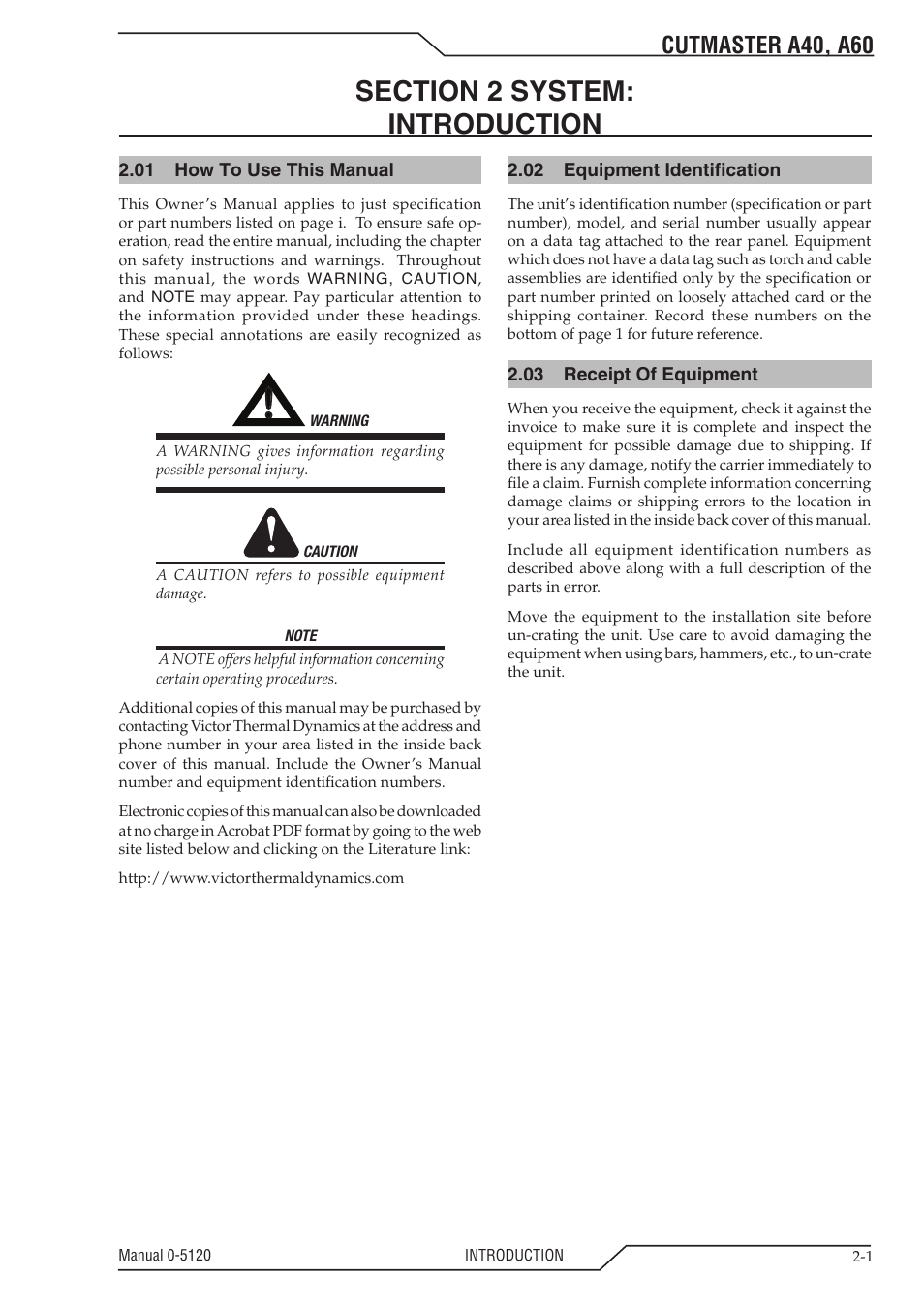 Cutmaster a40, a60 | Tweco A40-A60 CutMaster User Manual | Page 15 / 96