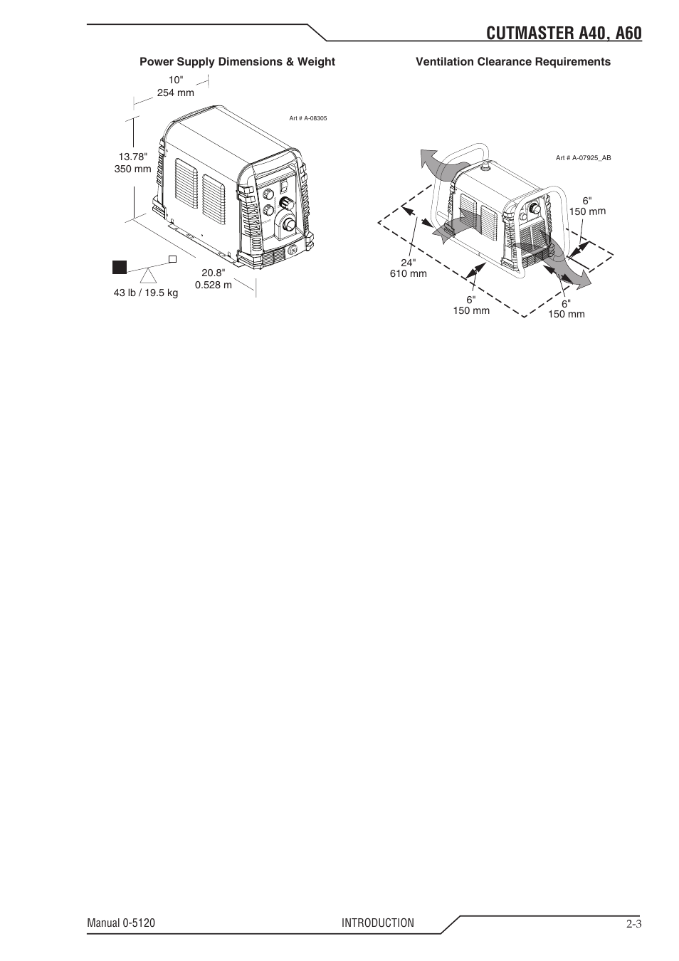 Cutmaster a40, a60 | Tweco A40-A60 CutMaster User Manual | Page 17 / 96
