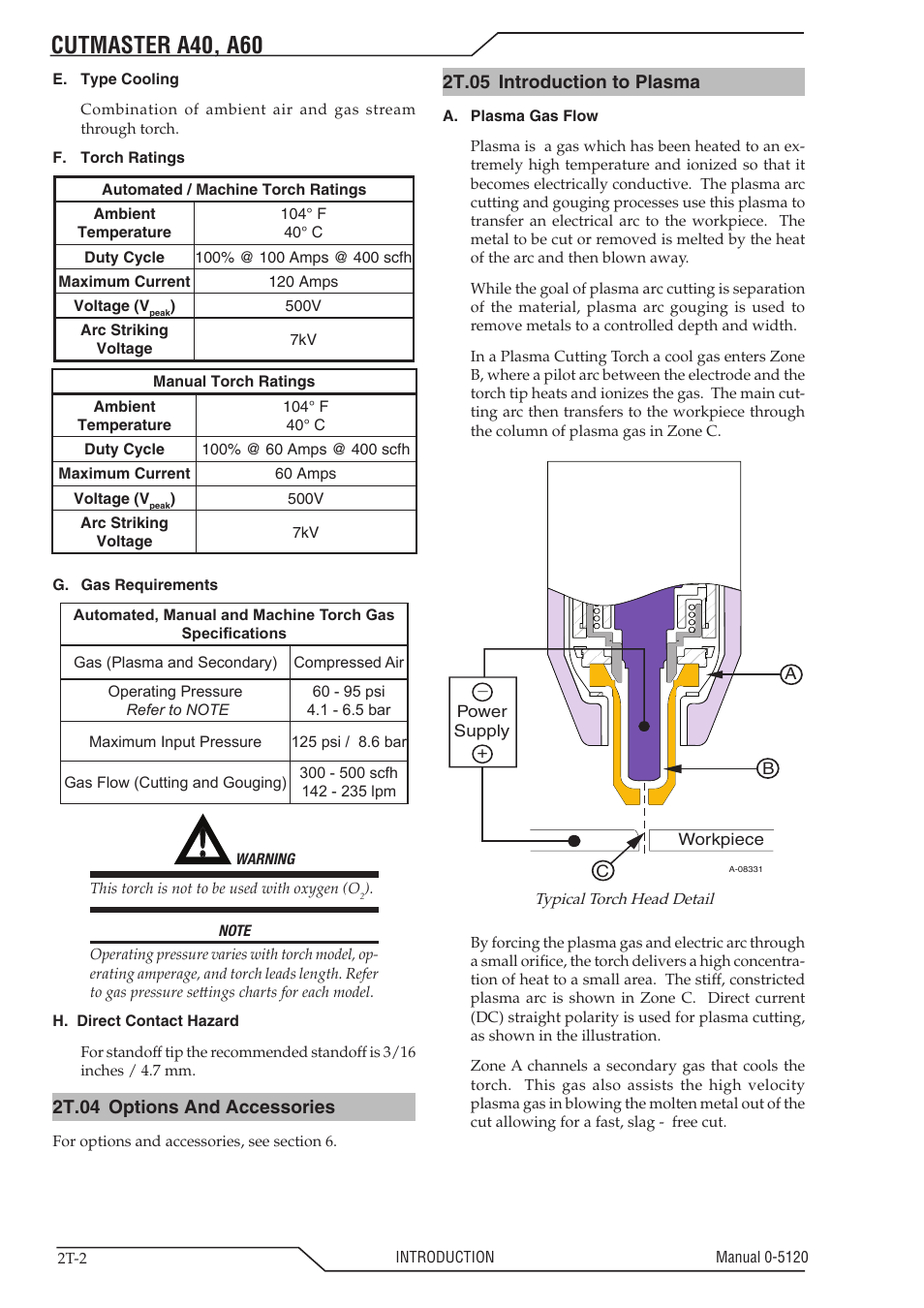 Cutmaster a40, a60 | Tweco A40-A60 CutMaster User Manual | Page 22 / 96