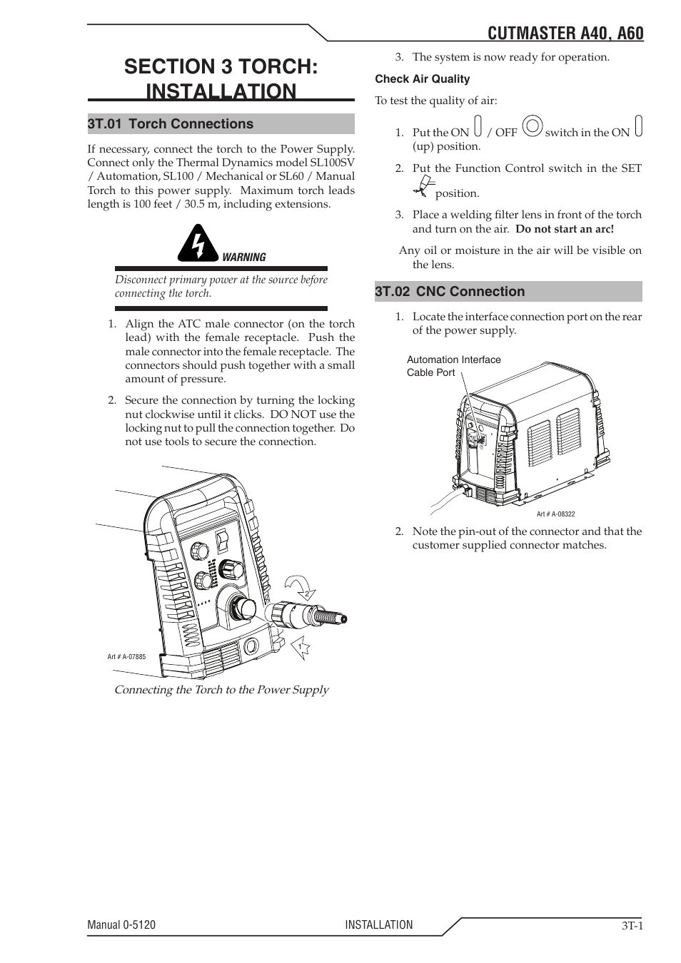 Cutmaster a40, a60 | Tweco A40-A60 CutMaster User Manual | Page 29 / 96