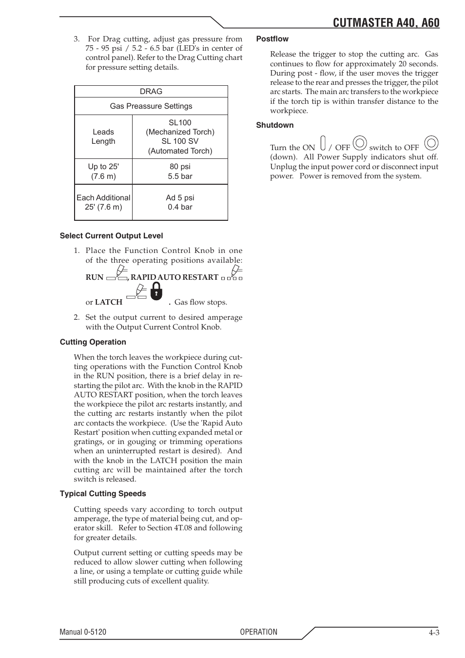 Cutmaster a40, a60 | Tweco A40-A60 CutMaster User Manual | Page 33 / 96