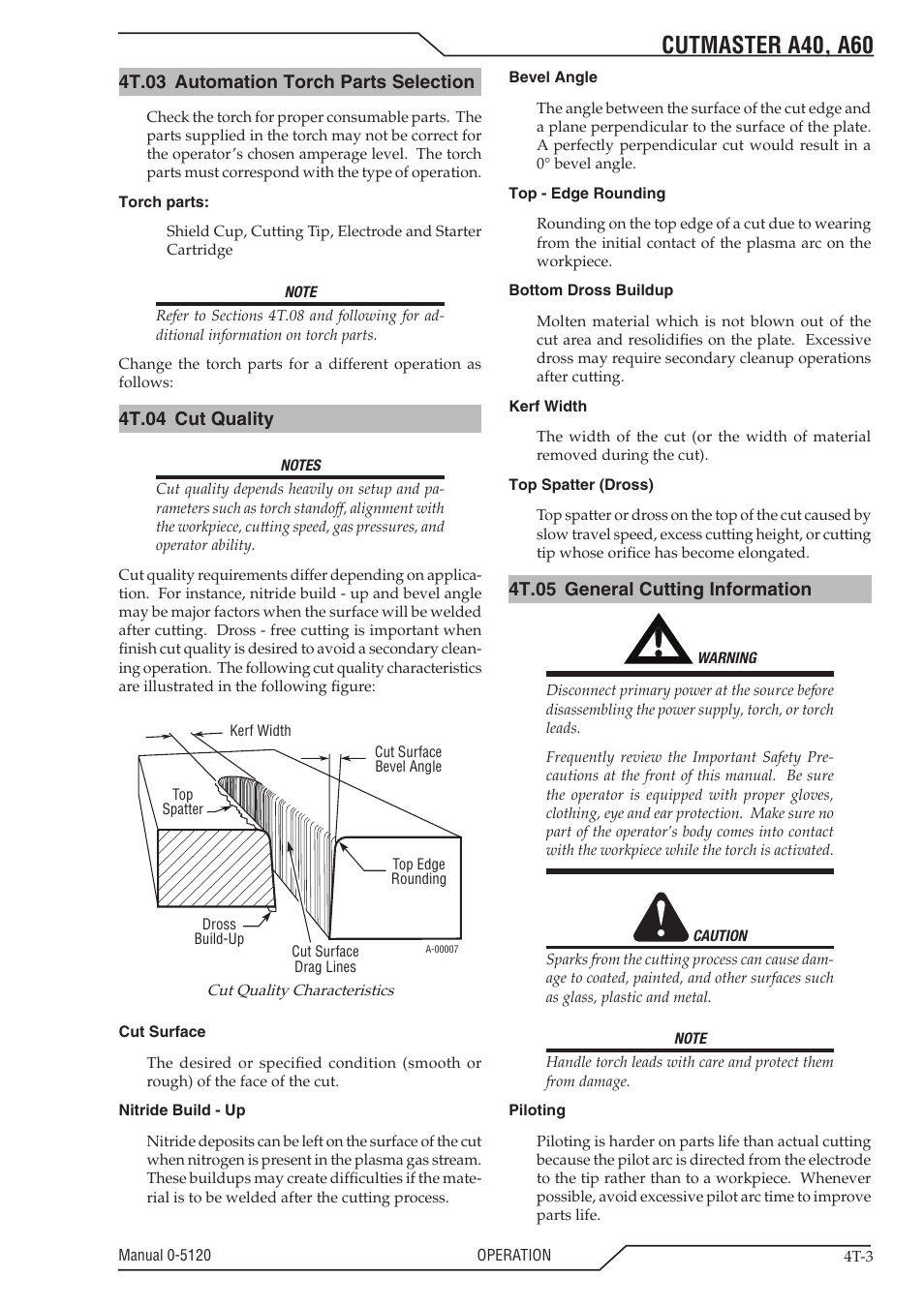 Cutmaster a40, a60 | Tweco A40-A60 CutMaster User Manual | Page 37 / 96