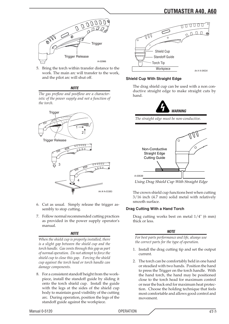 Cutmaster a40, a60 | Tweco A40-A60 CutMaster User Manual | Page 39 / 96