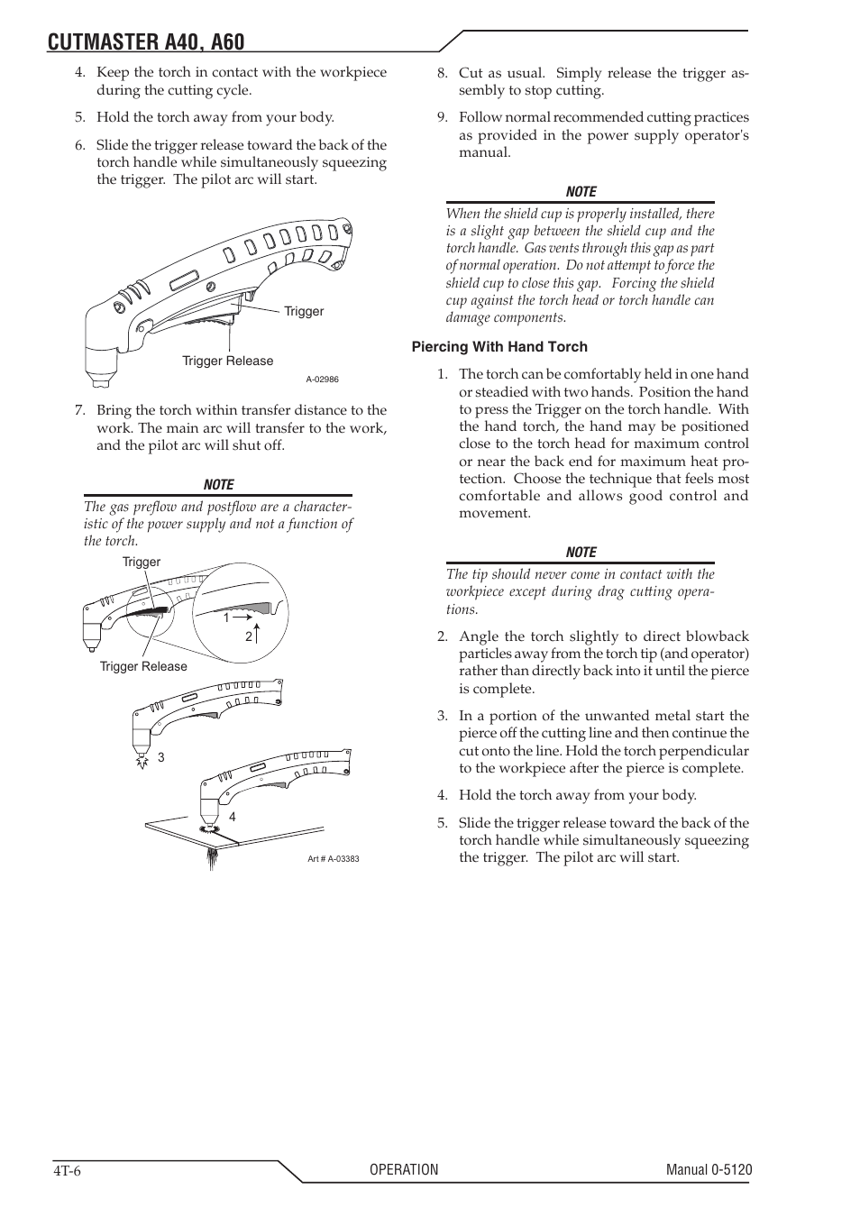 Cutmaster a40, a60 | Tweco A40-A60 CutMaster User Manual | Page 40 / 96