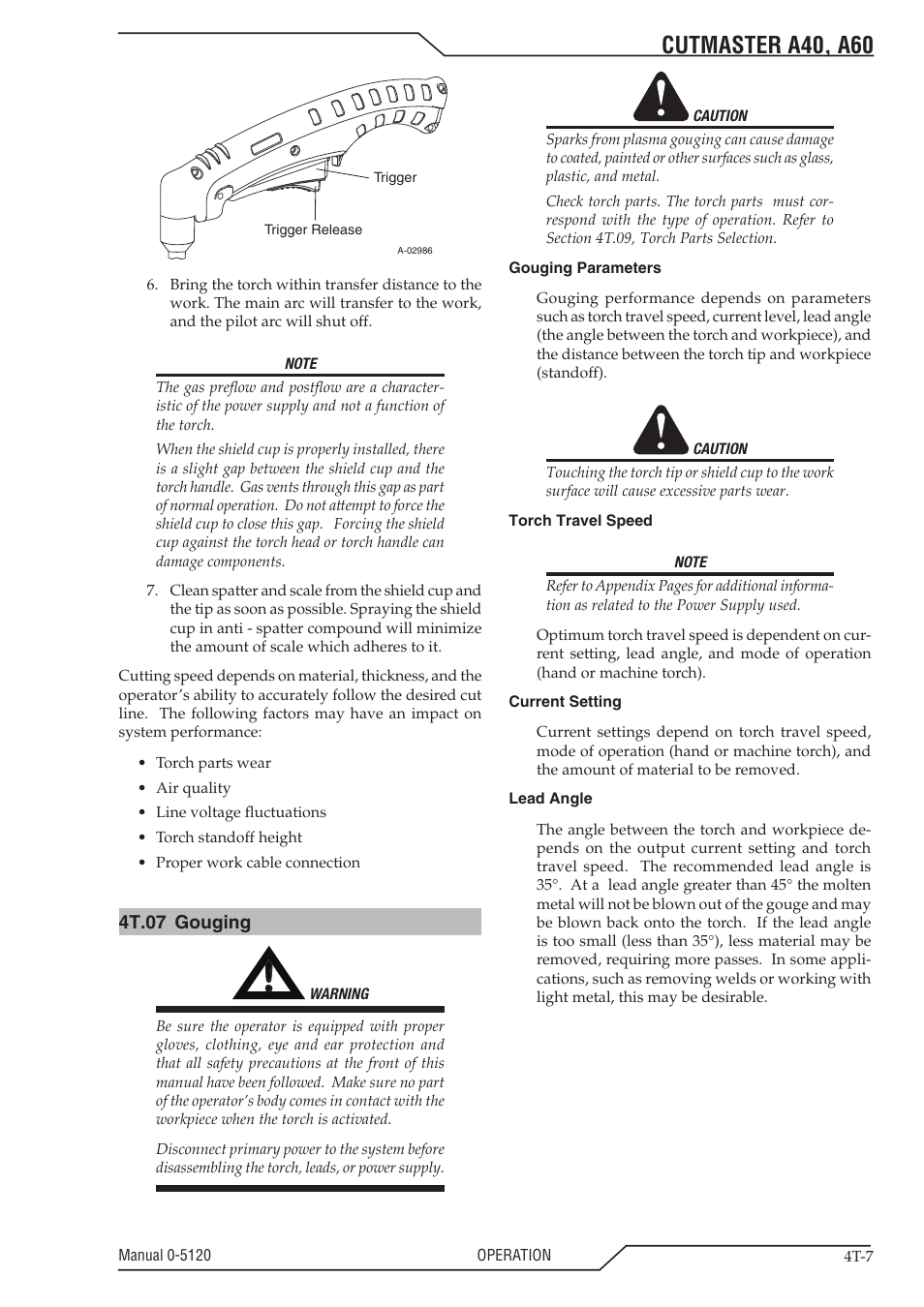 Cutmaster a40, a60 | Tweco A40-A60 CutMaster User Manual | Page 41 / 96