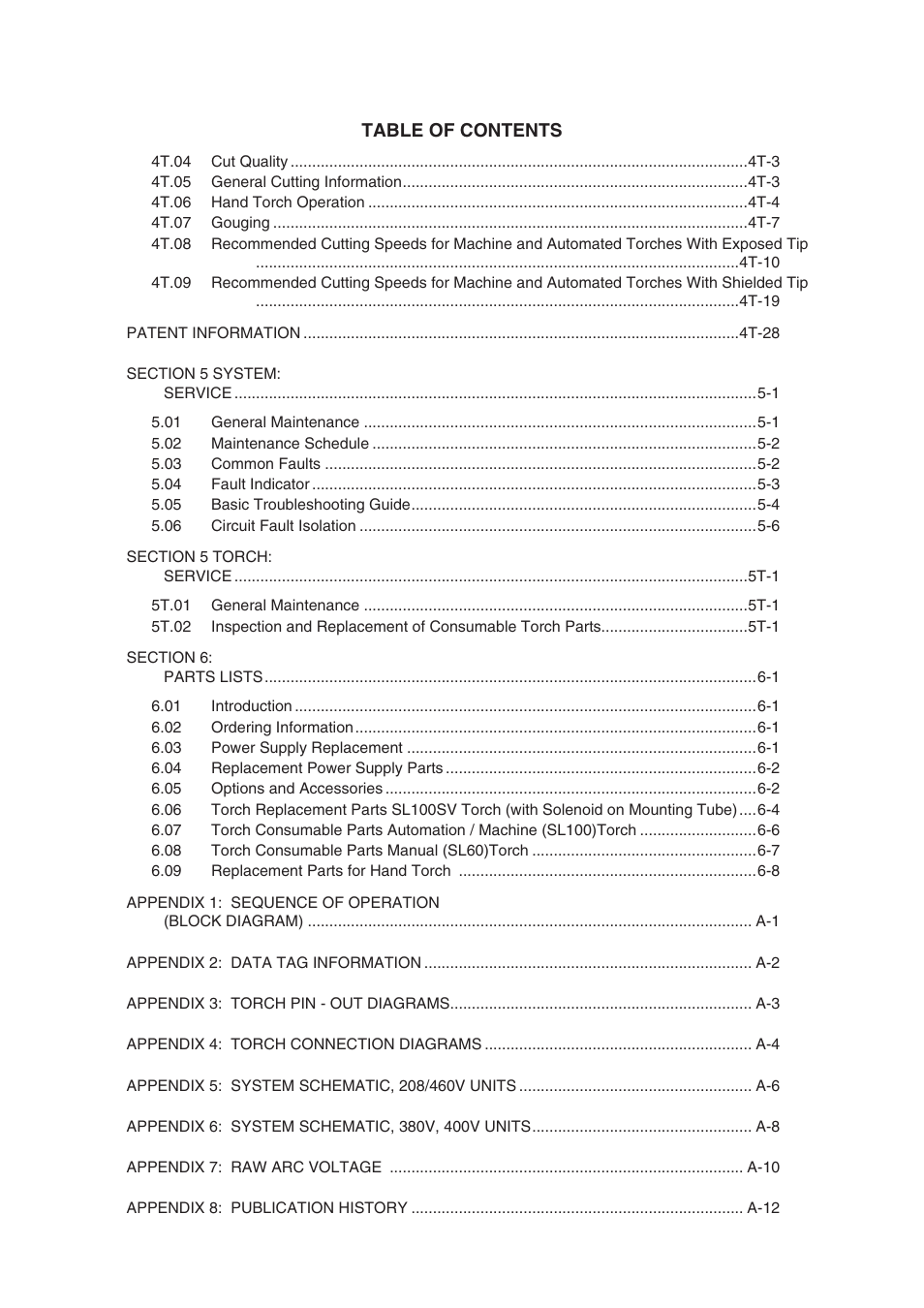 Tweco A40-A60 CutMaster User Manual | Page 5 / 96