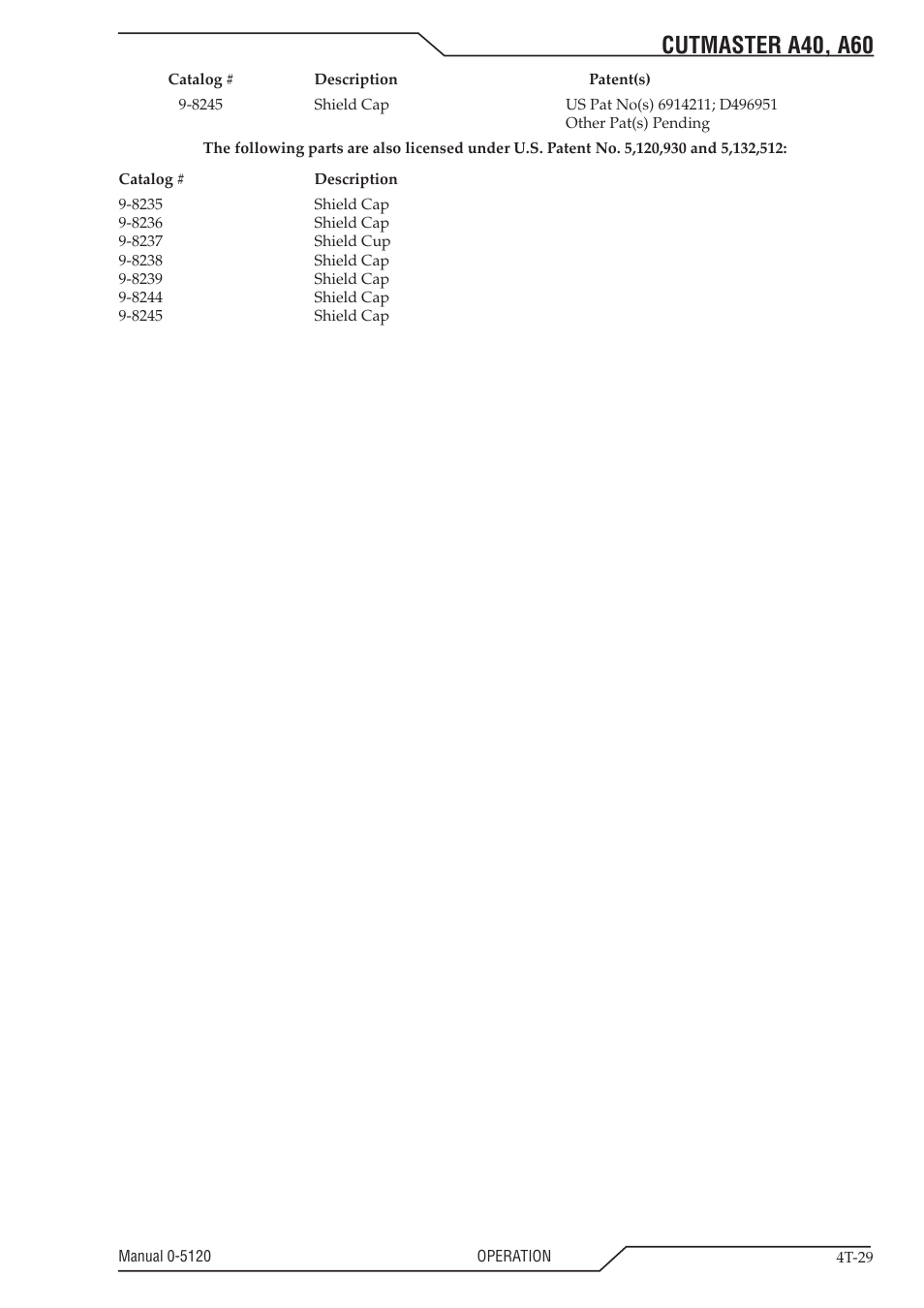 Cutmaster a40, a60 | Tweco A40-A60 CutMaster User Manual | Page 63 / 96