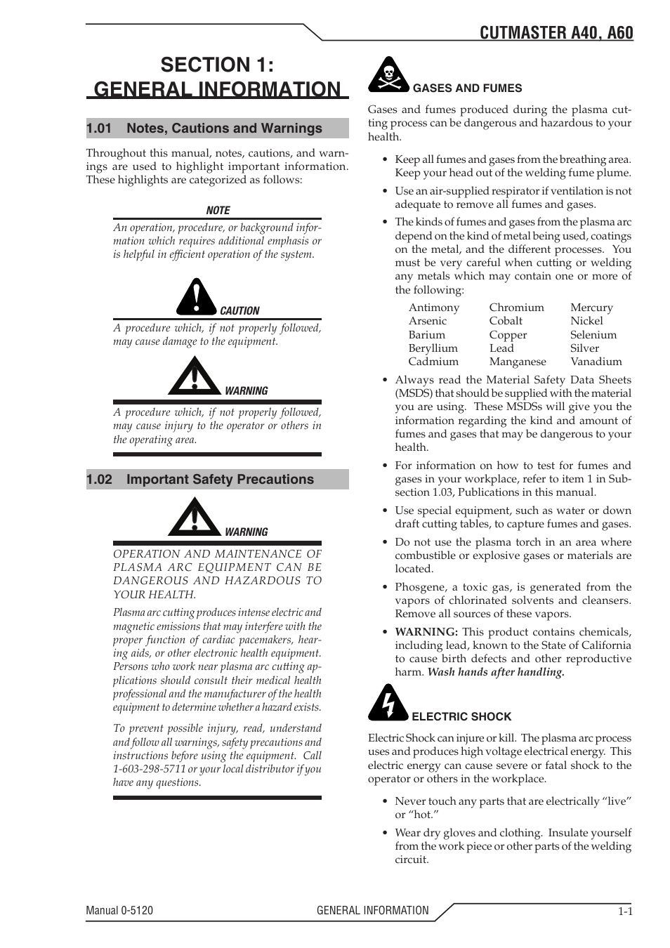 Cutmaster a40, a60 | Tweco A40-A60 CutMaster User Manual | Page 7 / 96