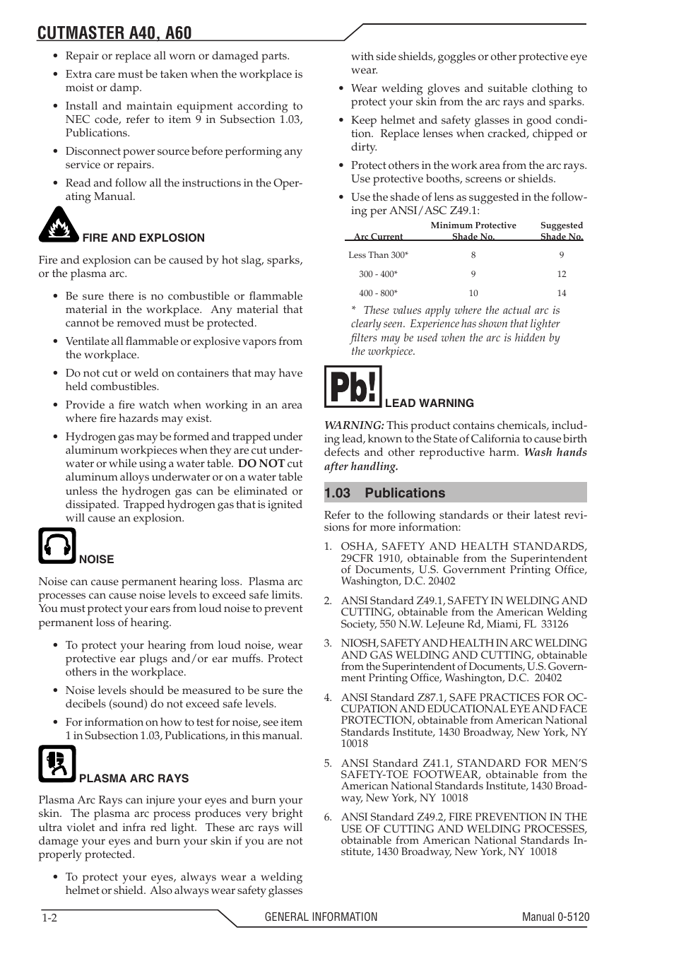 Cutmaster a40, a60, 03 publications | Tweco A40-A60 CutMaster User Manual | Page 8 / 96