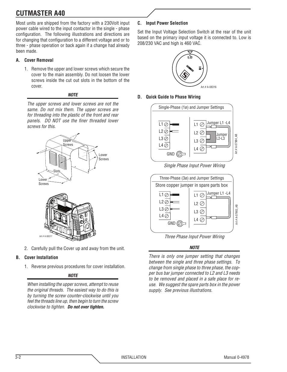 Cutmaster a40 | Tweco A40 CutMaster User Manual | Page 26 / 112