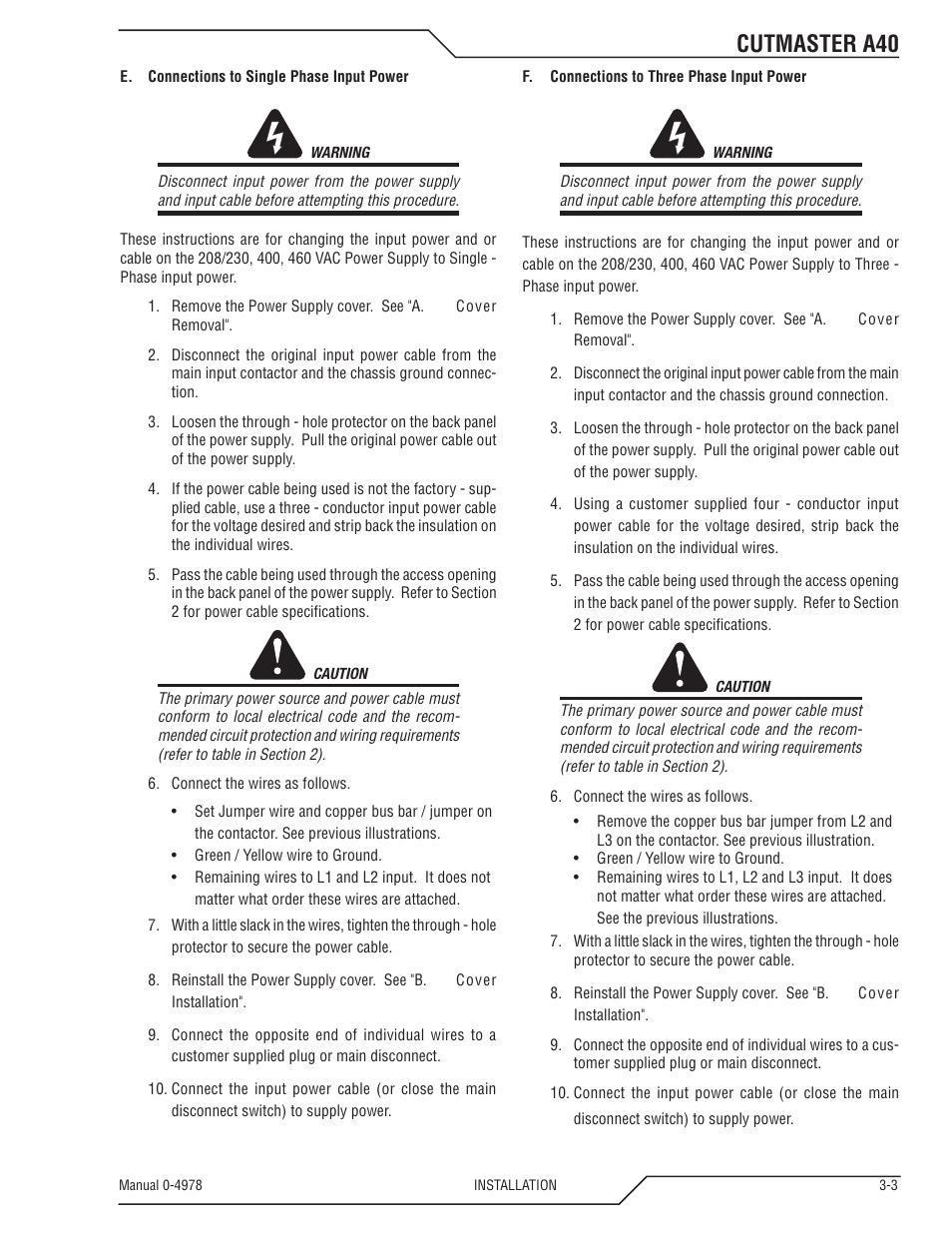 Cutmaster a40 | Tweco A40 CutMaster User Manual | Page 27 / 112