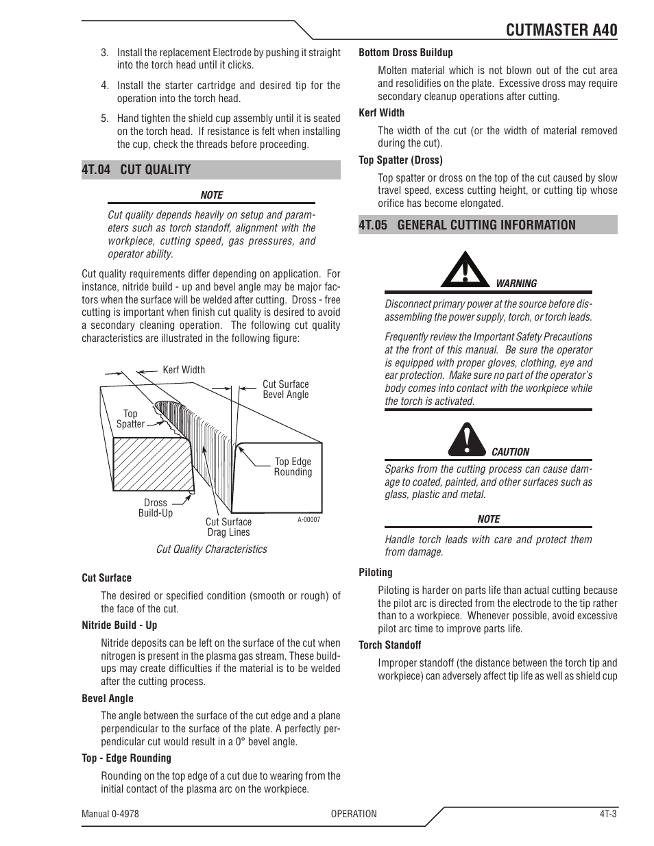 Cutmaster a40 | Tweco A40 CutMaster User Manual | Page 41 / 112