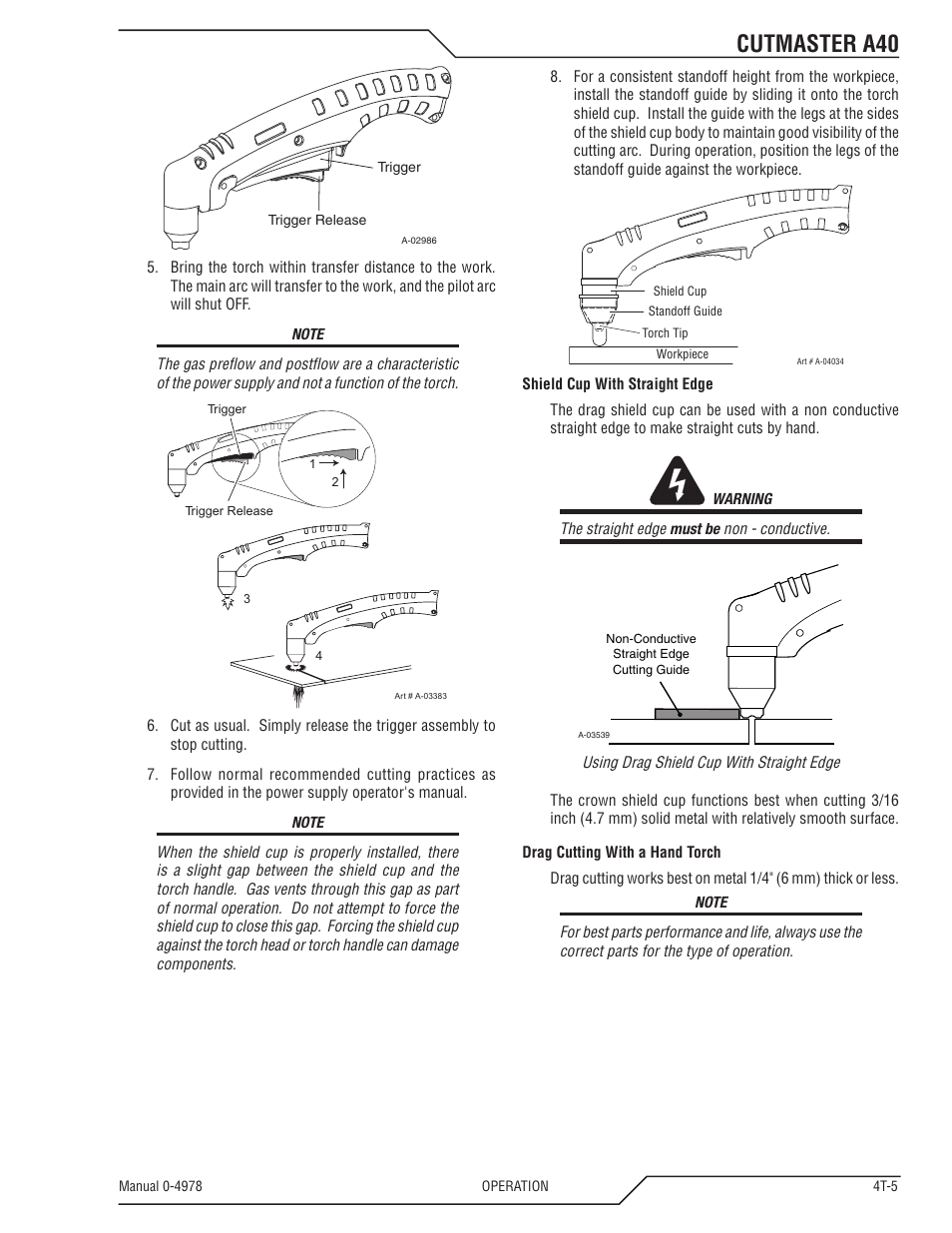 Cutmaster a40 | Tweco A40 CutMaster User Manual | Page 43 / 112