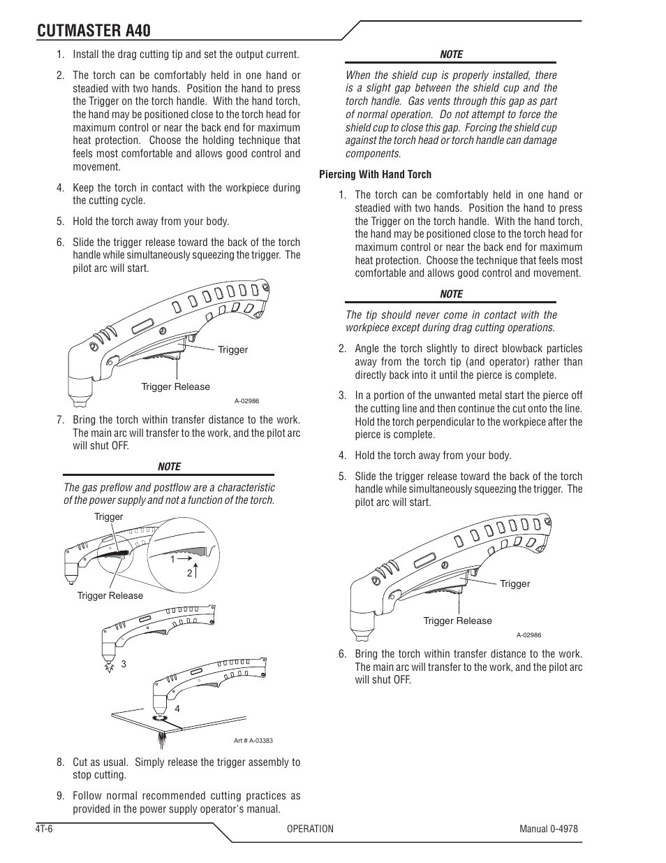 Cutmaster a40 | Tweco A40 CutMaster User Manual | Page 44 / 112