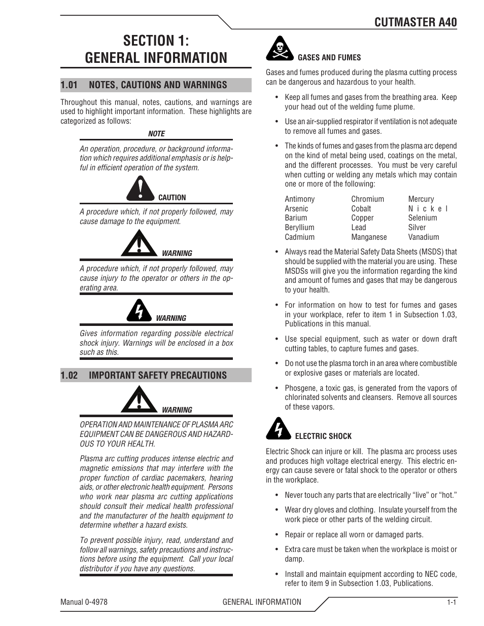 Cutmaster a40 | Tweco A40 CutMaster User Manual | Page 7 / 112