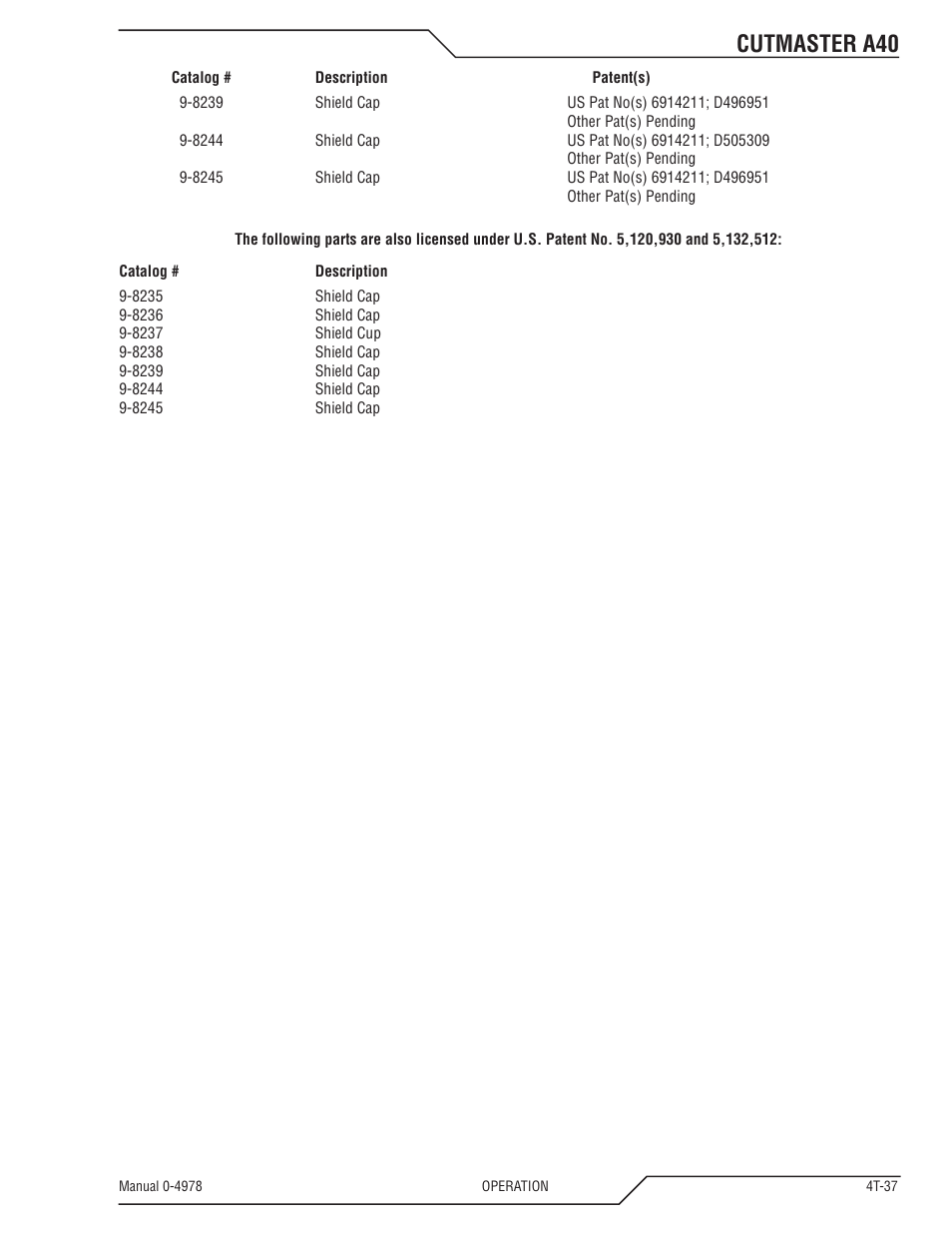 Cutmaster a40 | Tweco A40 CutMaster User Manual | Page 75 / 112