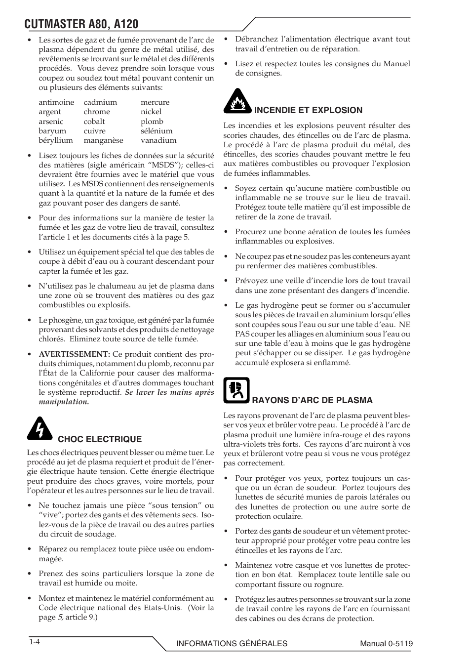 Tweco A80-A120 CutMaster User Manual | Page 10 / 104