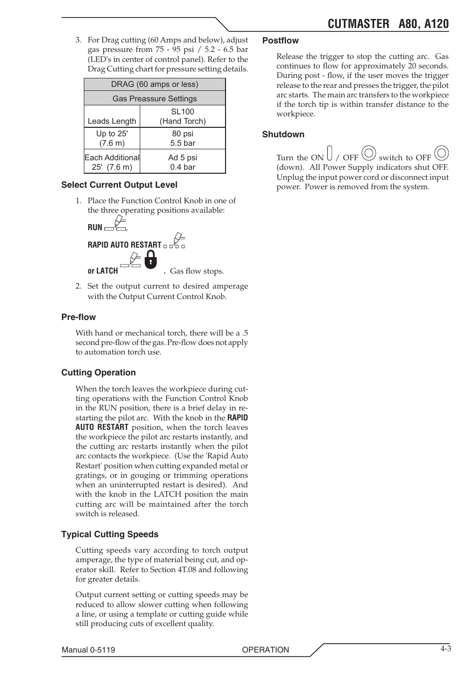 Tweco A80-A120 CutMaster User Manual | Page 31 / 104