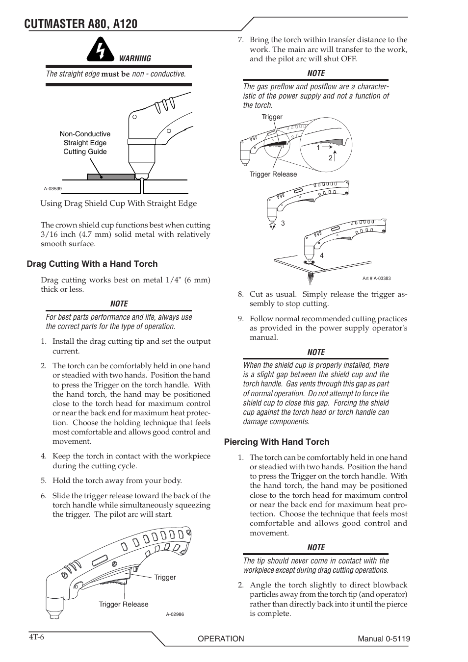 Tweco A80-A120 CutMaster User Manual | Page 38 / 104