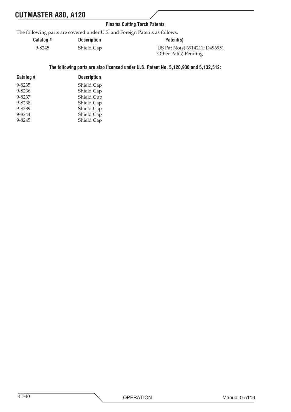 Tweco A80-A120 CutMaster User Manual | Page 72 / 104