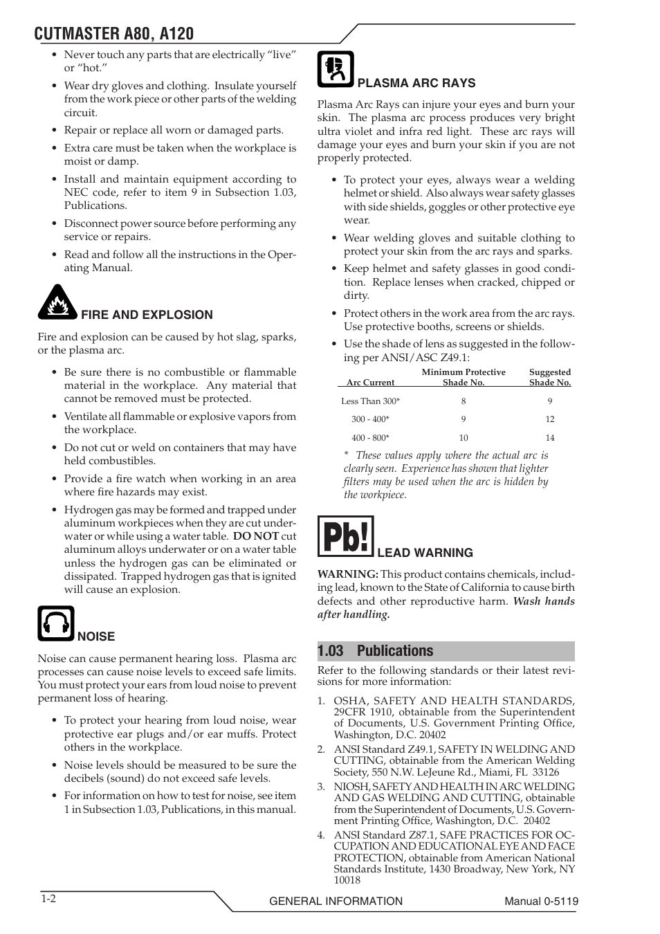 03 publications, 03 publications -2 | Tweco A80-A120 CutMaster User Manual | Page 8 / 104