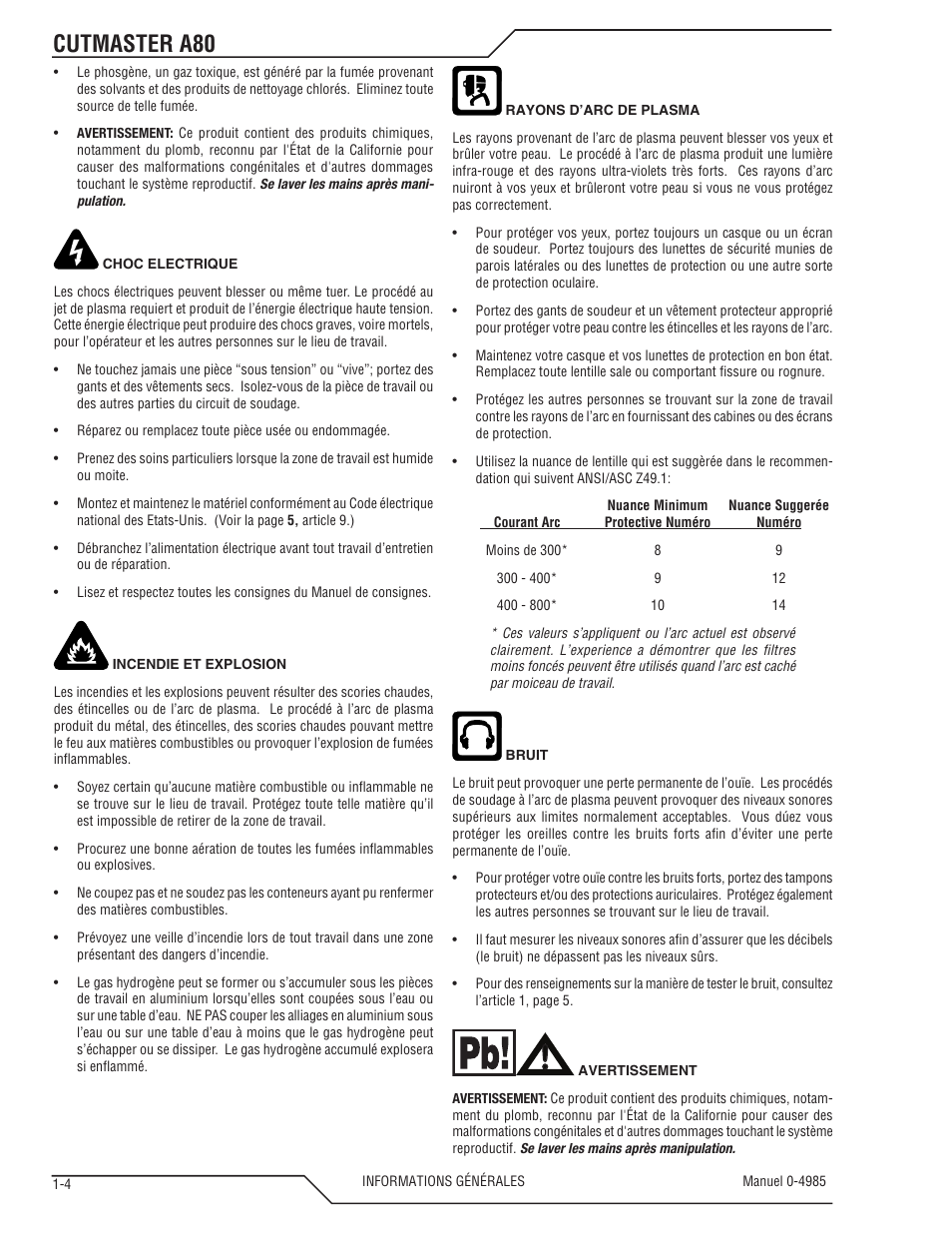 Cutmaster a80 | Tweco A80 CutMaster User Manual | Page 10 / 124