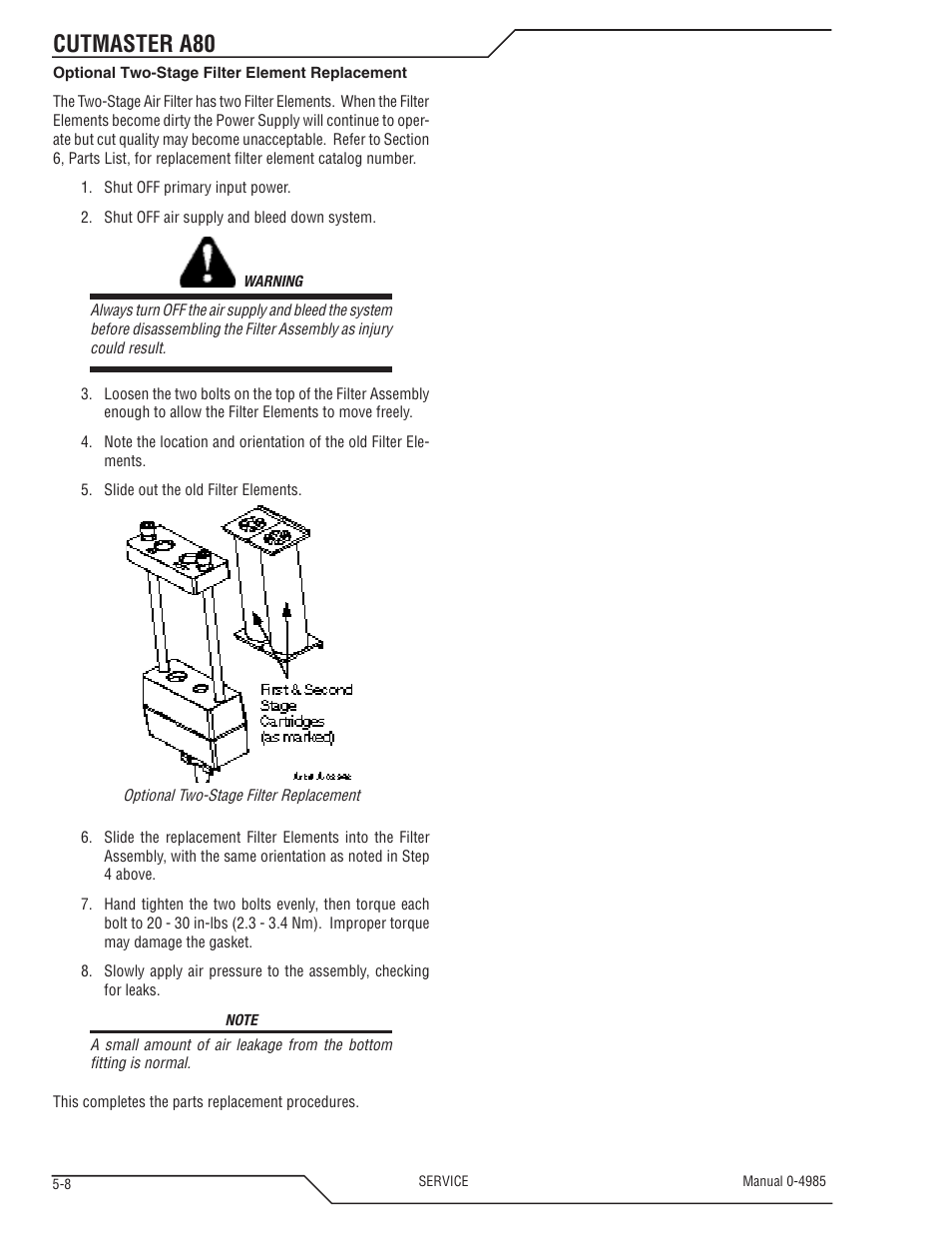 Cutmaster a80 | Tweco A80 CutMaster User Manual | Page 100 / 124