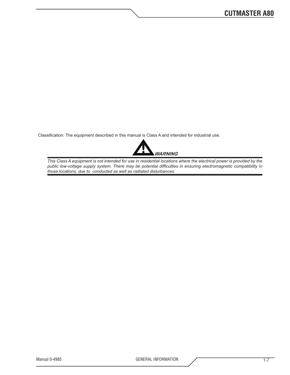 Cutmaster a80 | Tweco A80 CutMaster User Manual | Page 13 / 124