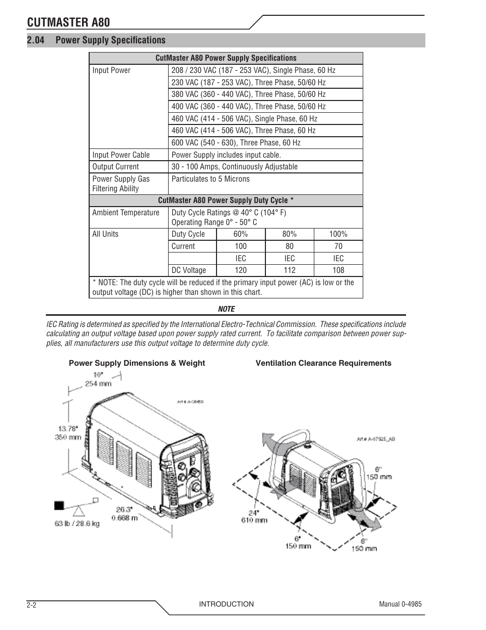 Cutmaster a80 | Tweco A80 CutMaster User Manual | Page 16 / 124