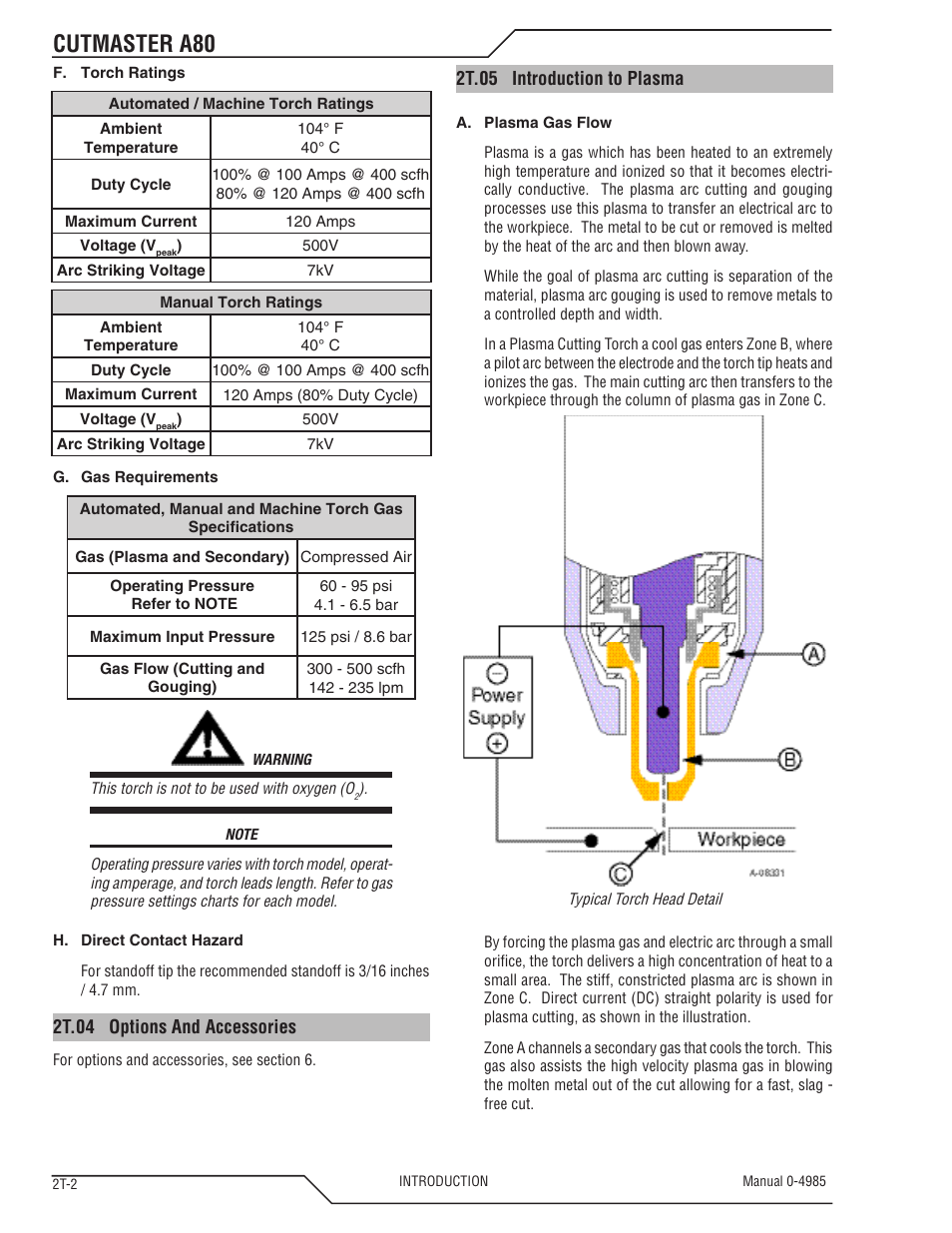 Cutmaster a80 | Tweco A80 CutMaster User Manual | Page 20 / 124