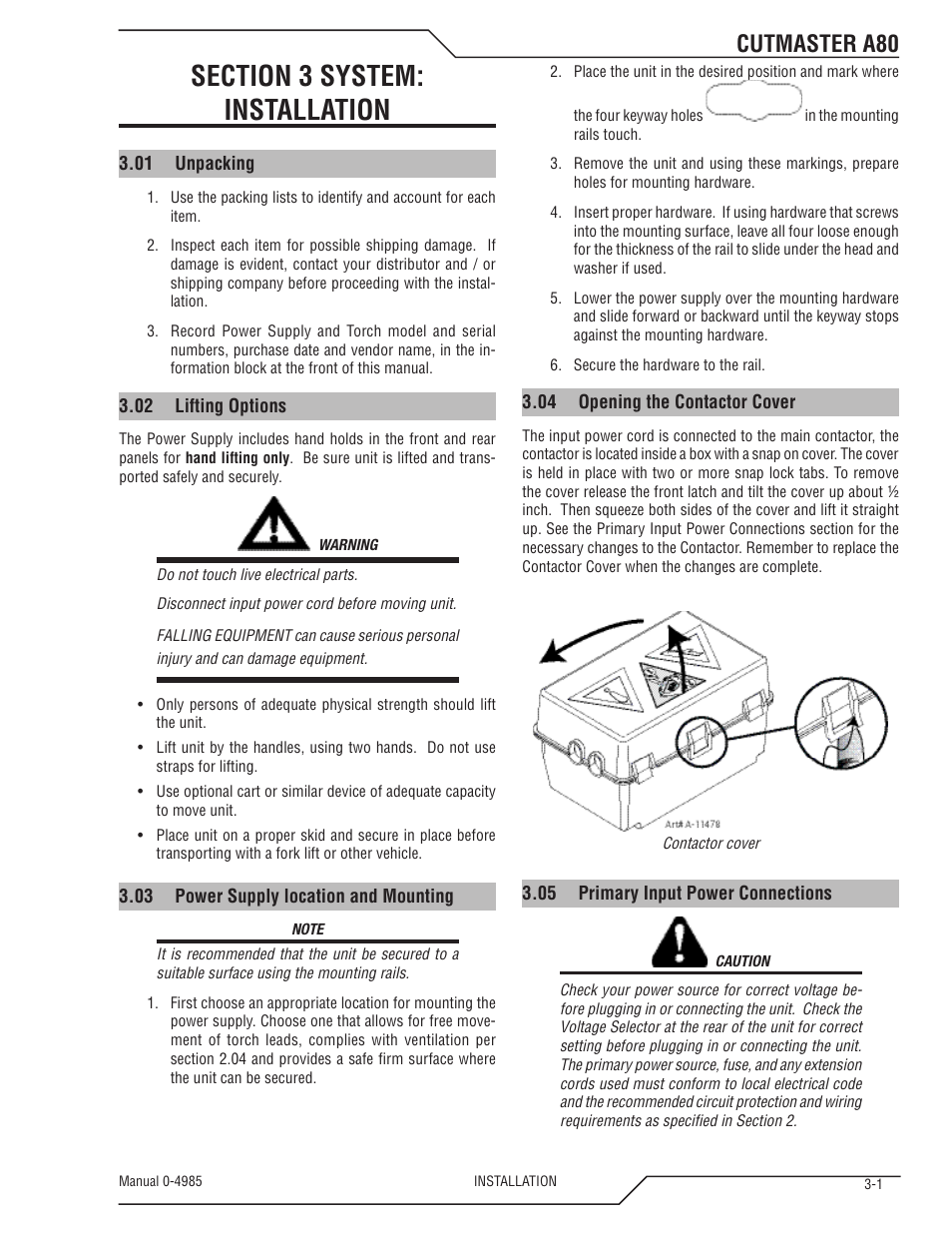 Cutmaster a80 | Tweco A80 CutMaster User Manual | Page 23 / 124