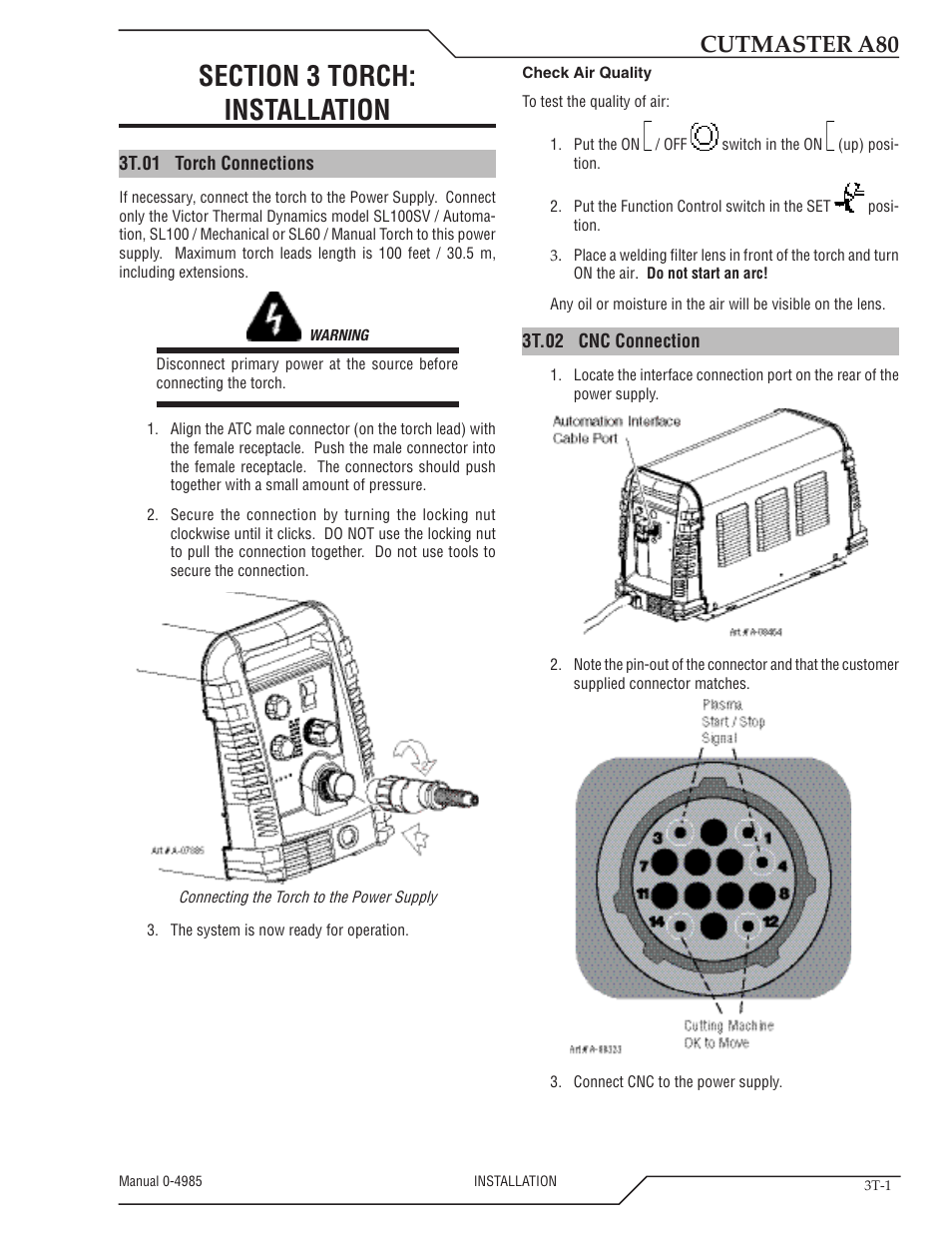 Cutmaster a80 | Tweco A80 CutMaster User Manual | Page 29 / 124