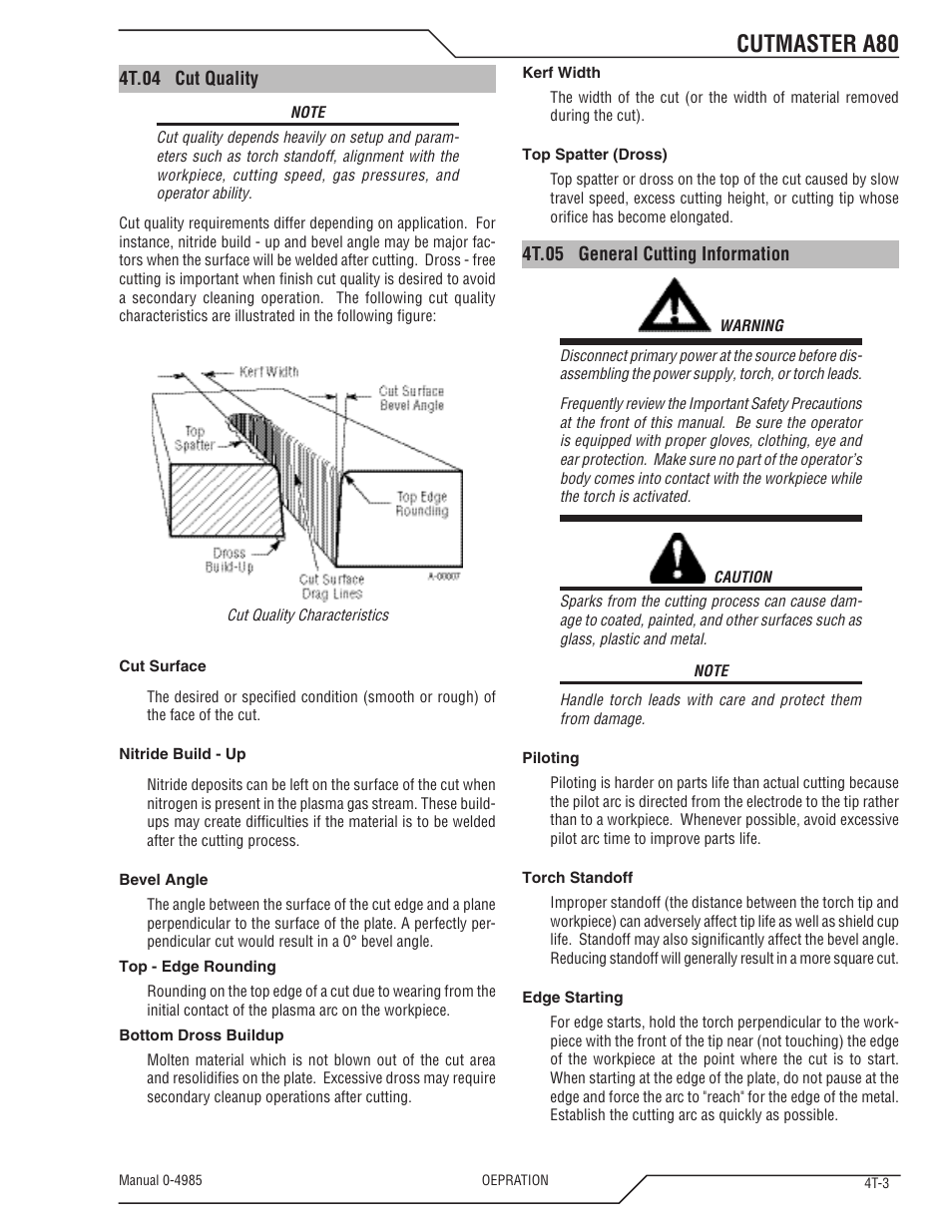 Cutmaster a80 | Tweco A80 CutMaster User Manual | Page 37 / 124