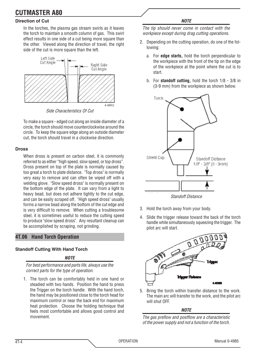 Cutmaster a80 | Tweco A80 CutMaster User Manual | Page 38 / 124