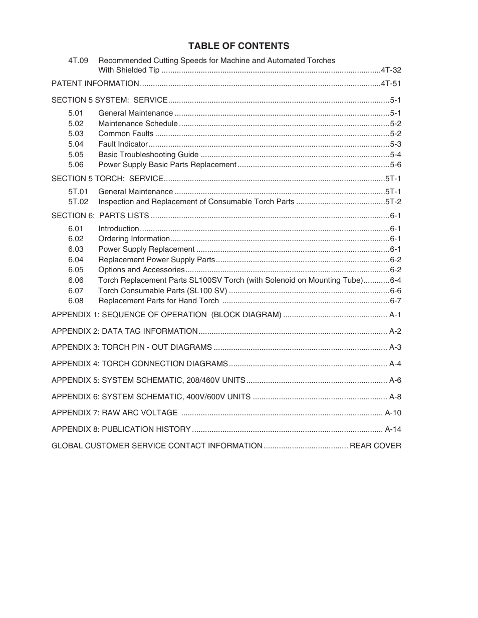 Tweco A80 CutMaster User Manual | Page 6 / 124