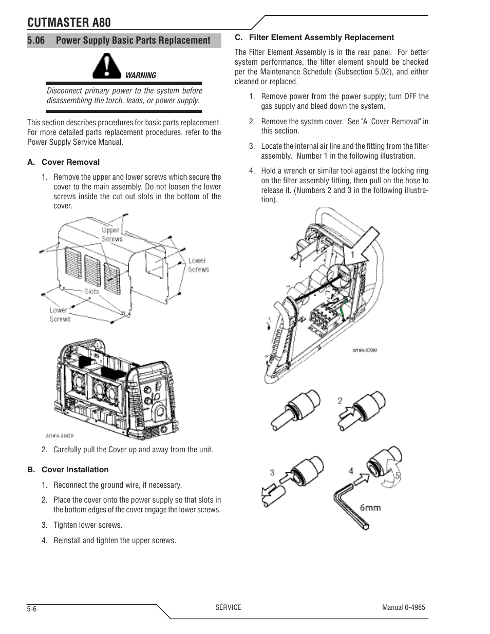 Cutmaster a80 | Tweco A80 CutMaster User Manual | Page 98 / 124