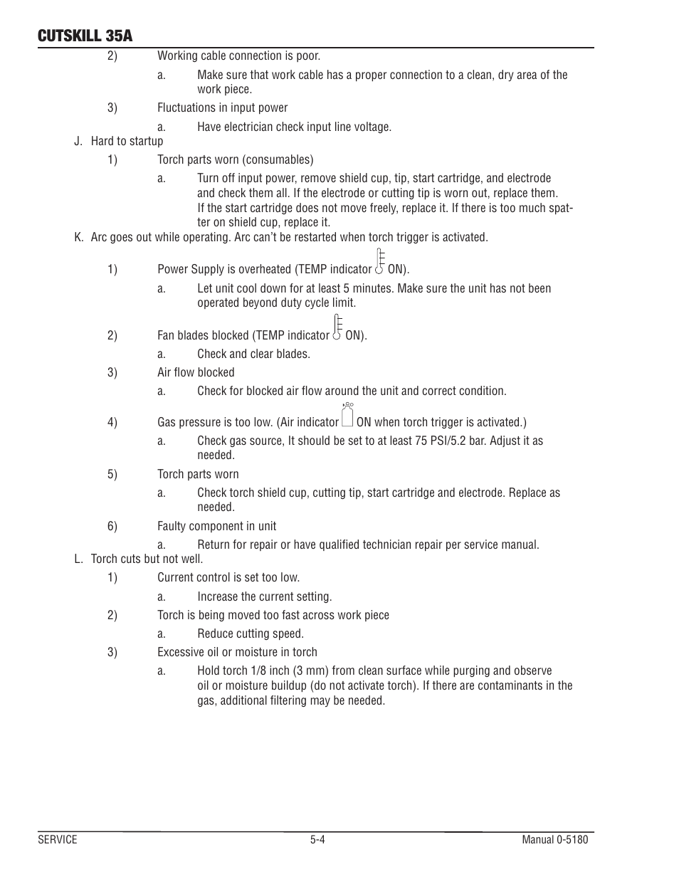 Cutskill 35a | Tweco 35A CutSkill Power Supply and SL40 Torch EU version User Manual | Page 32 / 40