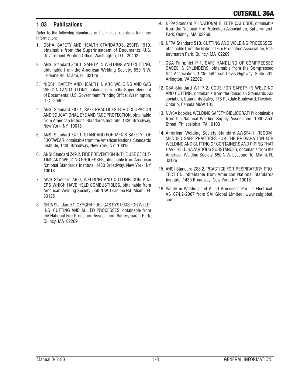 03 publications, Cutskill 35a | Tweco 35A CutSkill Power Supply and SL40 Torch EU version User Manual | Page 7 / 40