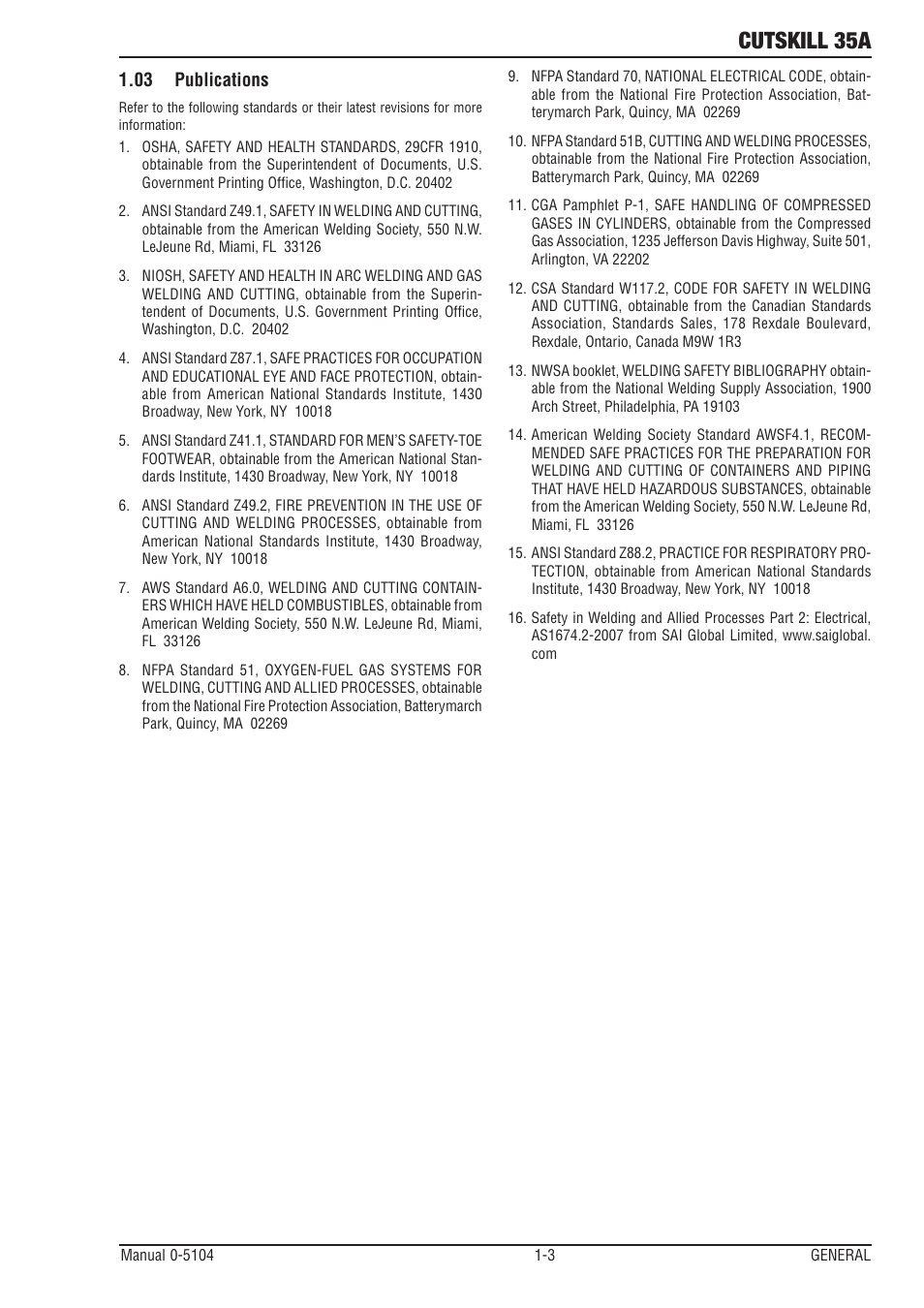 03 publications, Publications -3, Cutskill 35a | Tweco 35A CutSkill User Manual | Page 7 / 38