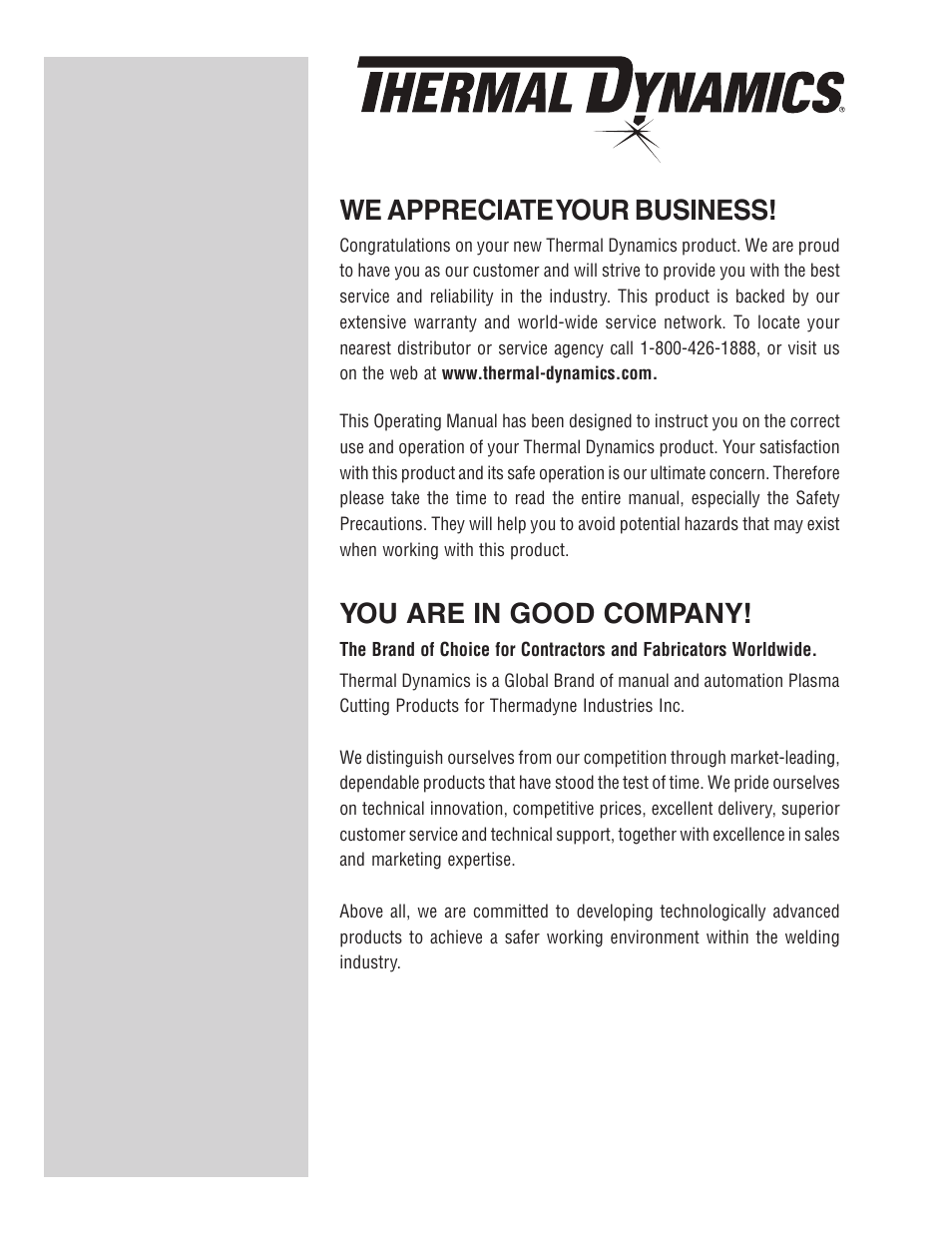 We appreciate your business, You are in good company | Tweco 35C Drag-Gun Plus User Manual | Page 2 / 28
