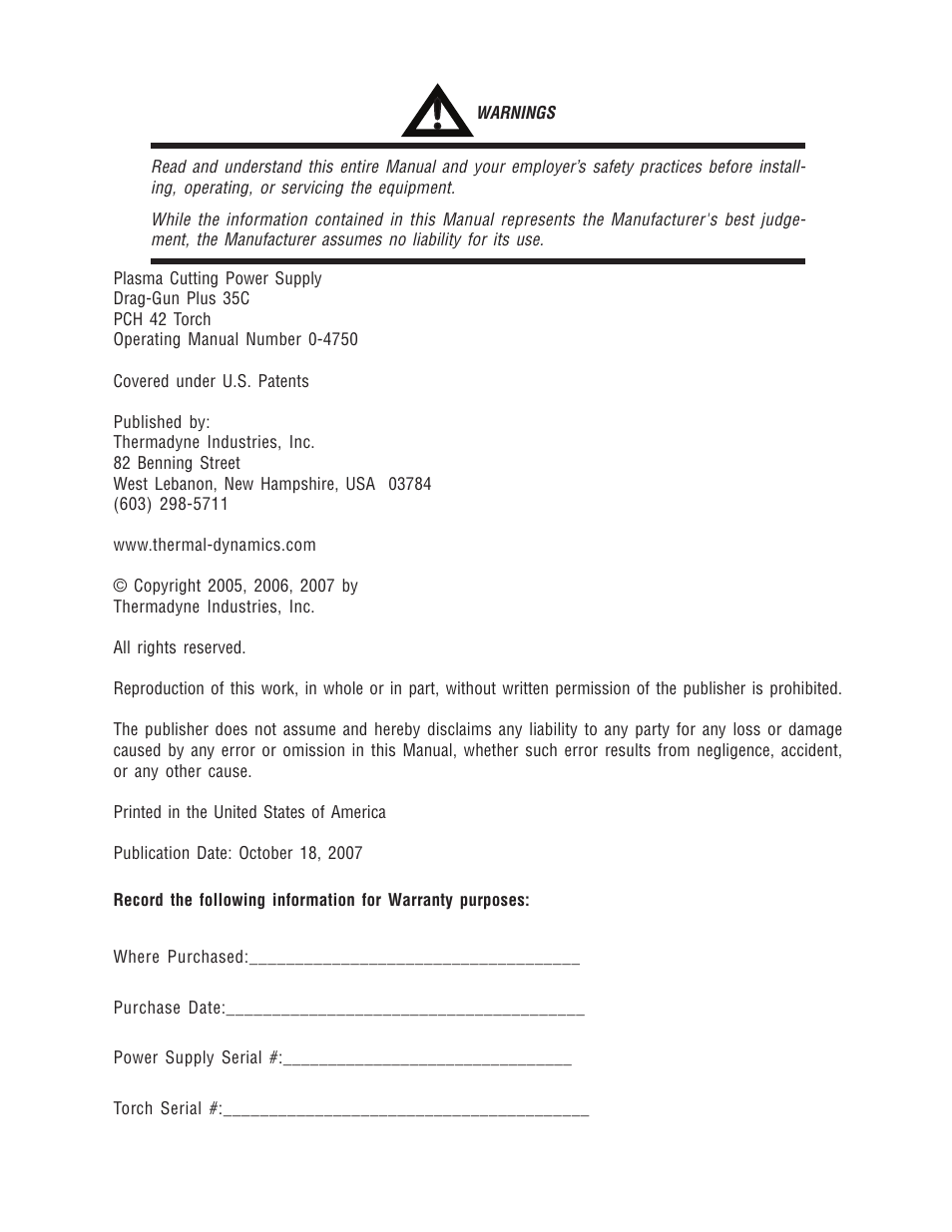 Tweco 35C Drag-Gun Plus User Manual | Page 3 / 28