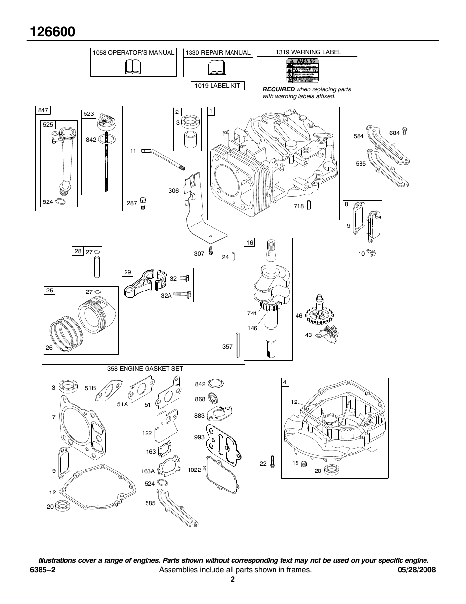 Briggs & Stratton 126600 User Manual | Page 2 / 11
