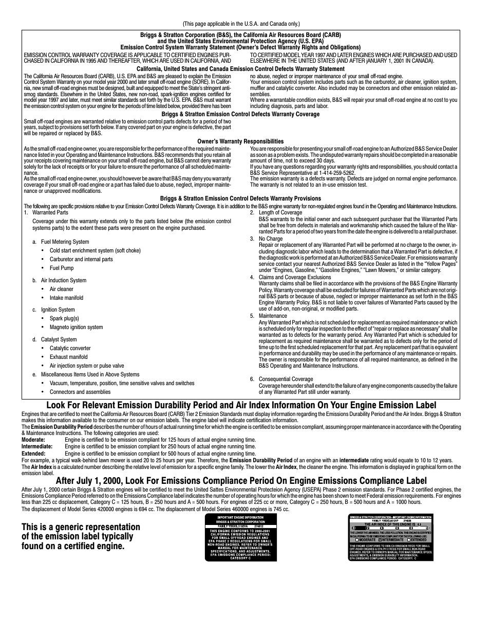 Briggs & Stratton 460000 User Manual | Page 10 / 11