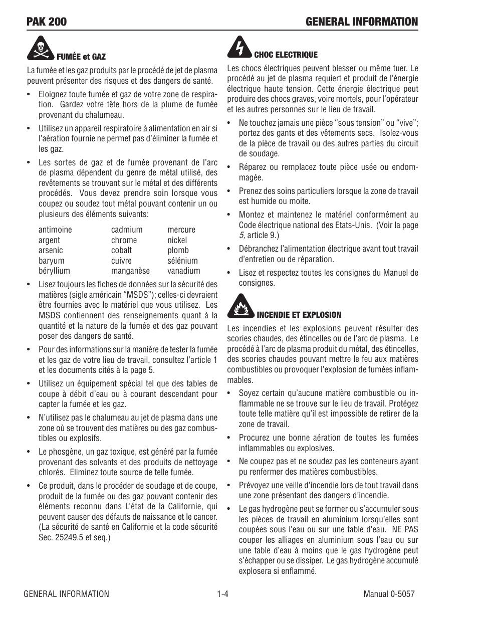 Pak 200 general information | Tweco Pak 200 User Manual | Page 14 / 112