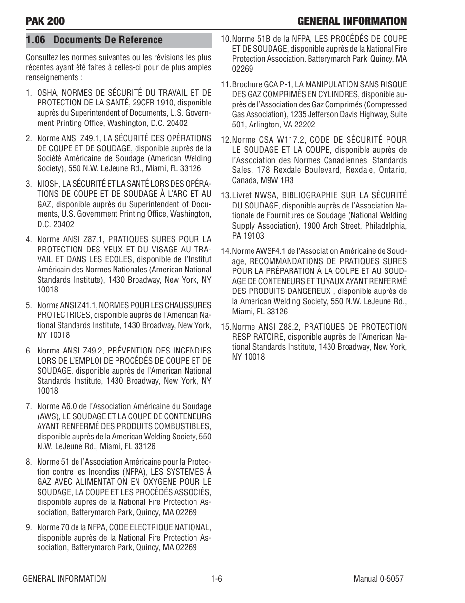 06 documents de reference, Pak 200 general information | Tweco Pak 200 User Manual | Page 16 / 112