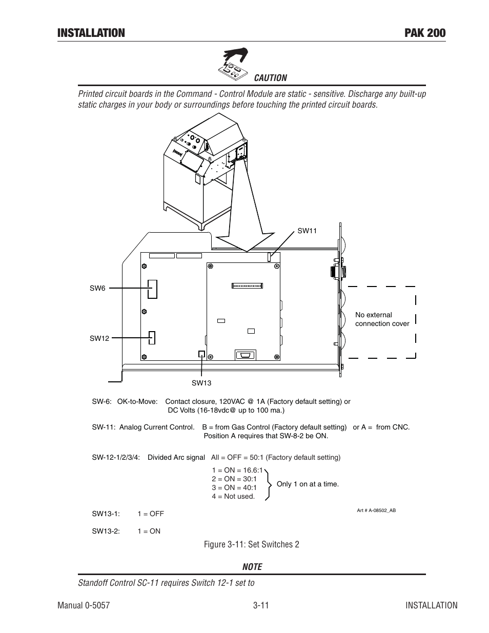 Installation pak 200 | Tweco Pak 200 User Manual | Page 37 / 112