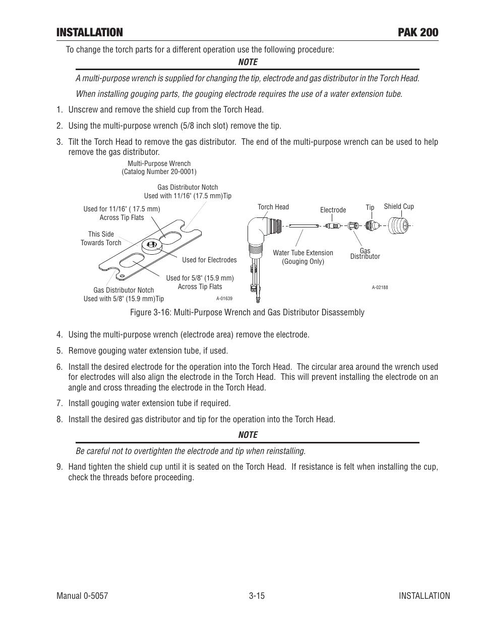 Installation pak 200 | Tweco Pak 200 User Manual | Page 41 / 112